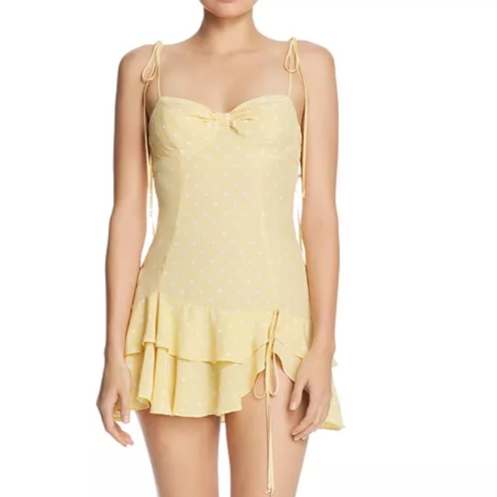 For Love and Lemons Limoncello Tiered-Ruffle Mini